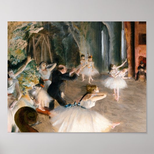 Die Probe auf der Bühne von Edgar Degas Poster (Vorne)