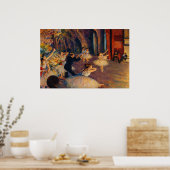 Die Probe des Balletts auf der Bühne von Degas Poster (Küche)