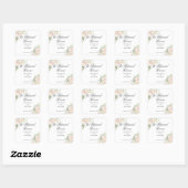Die Probe Dinner Soft Blush Rosen Hochzeit Quadratischer Aufkleber (Blatt)