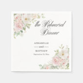 Die Probe Dinner Soft Blush Rosen Hochzeit Serviette (Vorderseite)