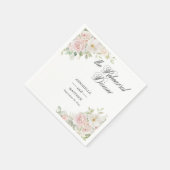 Die Probe Dinner Soft Blush Rosen Hochzeit Serviette (Ecke)