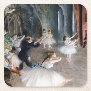 Die Probe Onstage, Edgar Degas Rechteckiger Pappuntersetzer