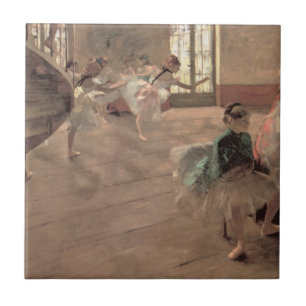 Die Probe von Edgar Degas, Vintage Ballett Kunst Fliese