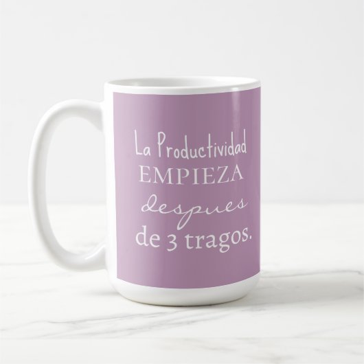 Die Produktivität beginnt nach 3 Schlucken Kaffeetasse (Links)