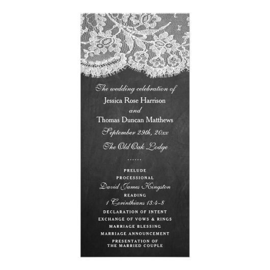 Die Programme zur Sammlung Chalkboard & Lace Weddi (Vorne)