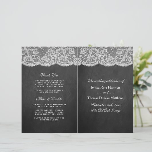 Die Programme zur Sammlung Chalkboard & Lace Weddi (Stehend Vorderseite)