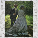 Die Promenade, auch die Trolle von Claude Monet Puzzle<br><div class="desc">Die Promenade (auch: The Stwalzen or Bazille and Camille und ein Study für "Déjeuner sur l'Herbe oder Luncheon on the Grass") (1865) von Claude Monet ist ein Vintager Impressionismus feine Kunst Porträtmalerei. Ein junges Ehepaar in der Liebe, das einen romantischen Spaziergang im Park macht. Sie trägt ein langes, elegantes weißes...</div>