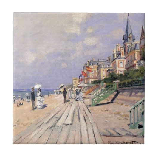 Die Promenade bei Trouville Claude Monet Fliese (Vorderseite)