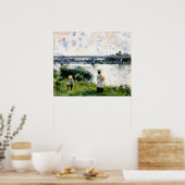 Die Promenade mit der Eisenbahnbrücke Argenteuil Poster (Küche)
