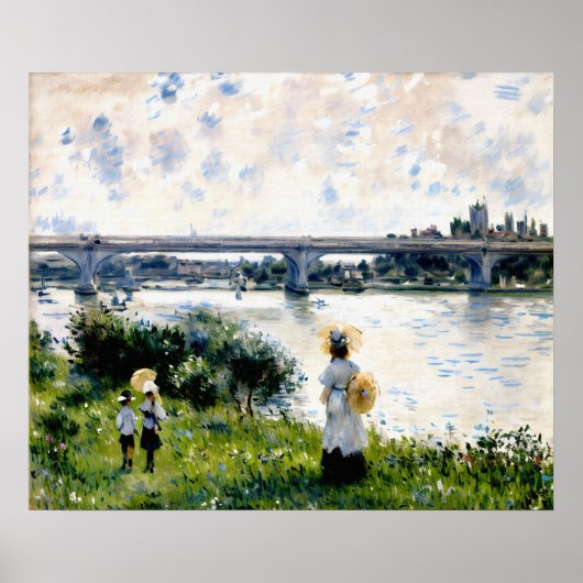 Die Promenade mit der Eisenbahnbrücke Argenteuil Poster (Vorne)