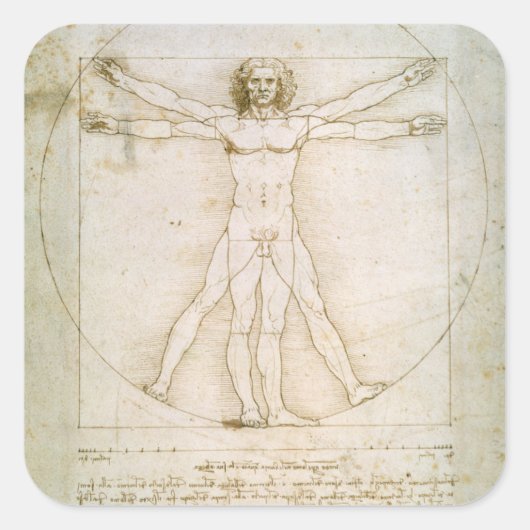 Die Proportionen der menschlichen Figur Quadratischer Aufkleber (Vorderseite)