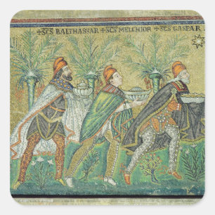 Die Prozession der drei Könige Quadratischer Aufkleber