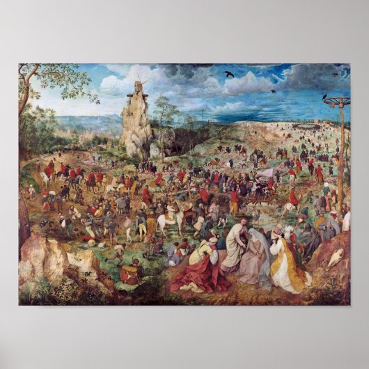 Die Prozession nach Calvary, Pieter Bruegel Poster (Vorne)