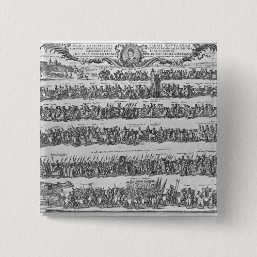 Die Prozession von Papst Innocent XII Button (Vorderseite)