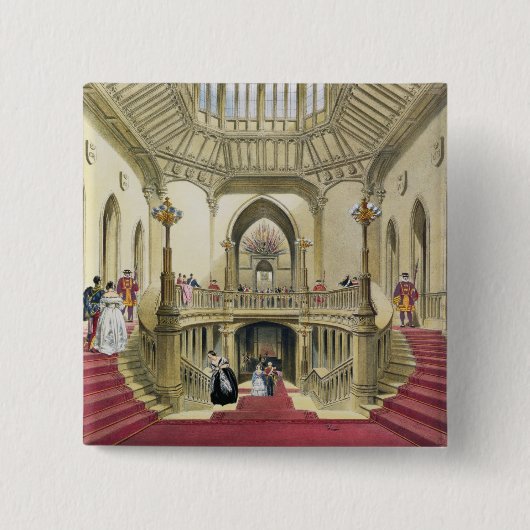 Die Prunktreppe, Windsor Schloss, von 'einem Histo Button (Vorderseite)