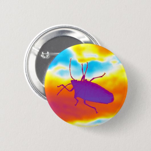 Die psychedelische Wanze Button (Vorne & Hinten)