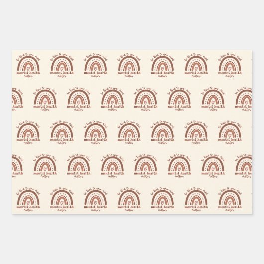 Die psychische Gesundheit von Boho Rainbow steht I Geschenkpapier Set (Vorderseite 3)