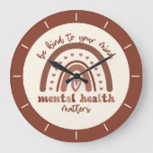 Die psychische Gesundheit von Boho Rainbow steht I Große Wanduhr (Vorderseite)