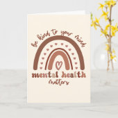 Die psychische Gesundheit von Boho Rainbow steht I Karte (Gelbe Blume)