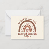 Die psychische Gesundheit von Boho Rainbow steht I Mitteilungskarte (Vorderseite)