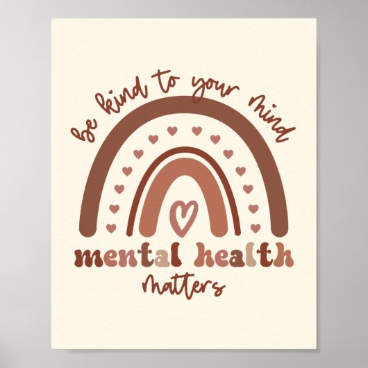 Die psychische Gesundheit von Boho Rainbow steht I Poster (Vorne)