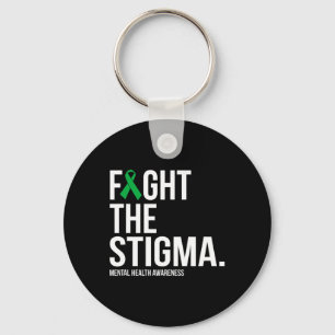 Die psychische Gesundheit von Stigma Green Ribbon Schlüsselanhänger