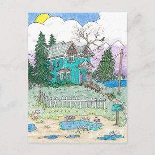 Die Puddle, die Jagd auf die Regenbogen Postkarte