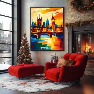 Die pulsierende Londoner Skyline im Abstrakten Fau Poster