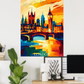 Die pulsierende Londoner Skyline im Abstrakten Fau Poster (Heimbüro)