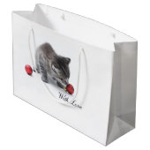 Die Purrfect Weihnachtsgeschenk-Tasche Große Geschenktüte (Rückseite Schrägansicht)