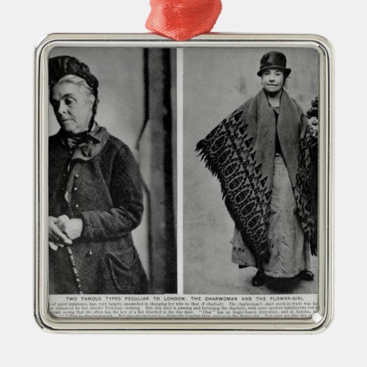 Die Putzfrau und das Blume-Mädchen Ornament Aus Metall (Vorne)