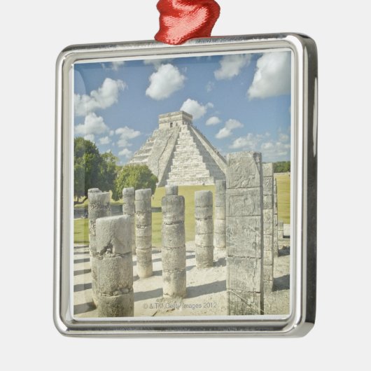 Die Pyramide von Kukulkan Silbernes Ornament (Links)