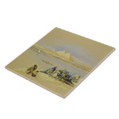 Die Pyramiden in Giseh, nahe Kairo (w/c) Fliese (Seite)