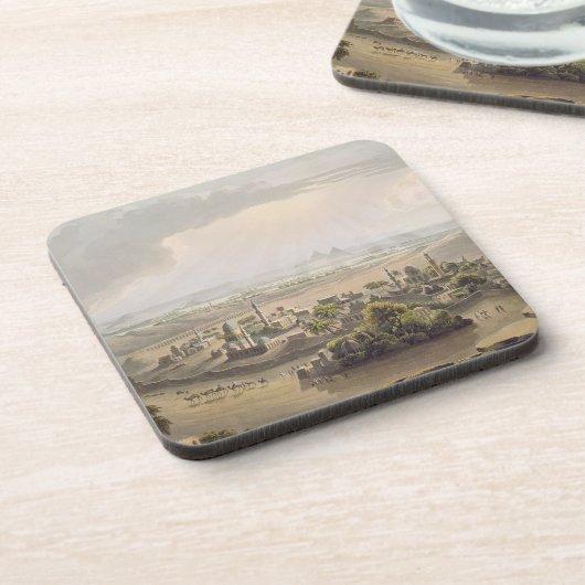 Die Pyramiden in Kairo, graviert von Daniel Havell Getränkeuntersetzer (Linke Seite)