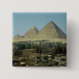 Die Pyramiden von Giseh, c.2589-30 BC, altes Button