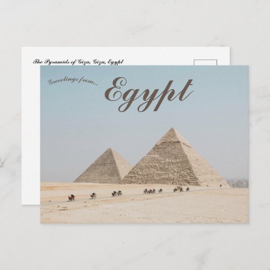 Die Pyramiden von Gizeh in Ägypten Postkarte (Vorne/Hinten)