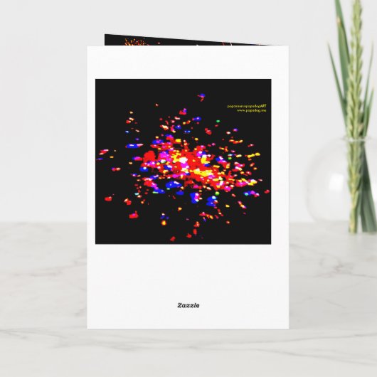 Die Pyrotechnik-Karte Feiertagskarte (Rückseite)