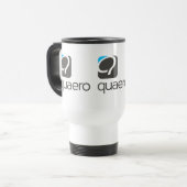 Die q-Reise-Tasse - Quaero Blau Reisebecher (Vorderseite Links)