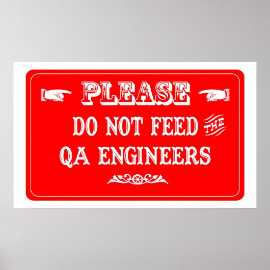 Die QA-Engineers werden nicht Gefüttert Poster (Vorne)
