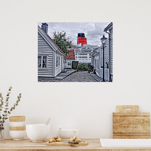 Die QE2 in Stavanger Poster (Küche)