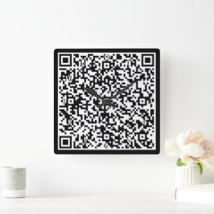 Die QR-Wandleuchte Personalisiert Ihr eigenes Desi Quadratische Wanduhr