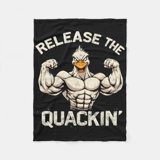 Die Quackin' Muckle Duck Bodybuilder Joke Fleecedecke (Vorderseite)