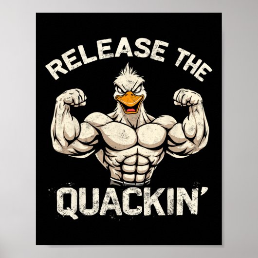 Die Quackin' Muckle Duck Bodybuilder Joke Poster (Vorne)