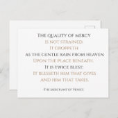 Die Qualität der Gnade Postkarte (Vorne/Hinten)