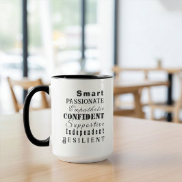 Die Qualitäten großer Frauen, moderne inspirierend Tasse