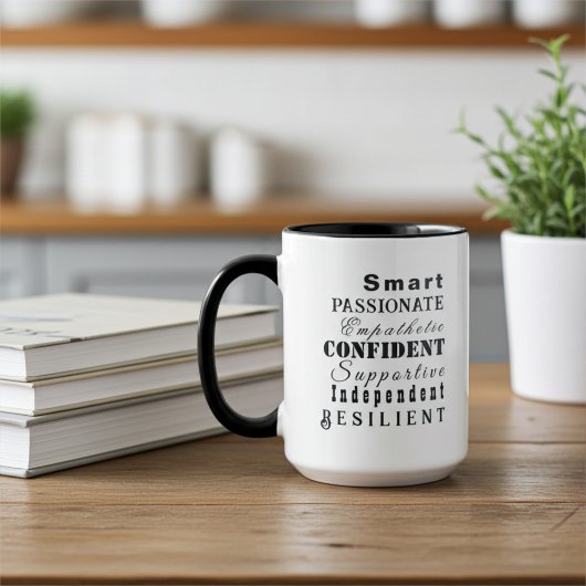 Die Qualitäten großer Frauen, moderne inspirierend Tasse