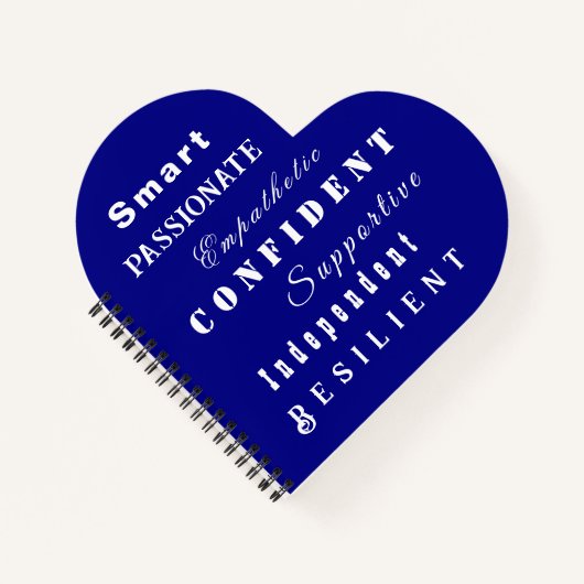 Die Qualitäten großer Frauen, Motivierend Herz der Notizblock (Vorderseite)