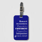 Die Qualitäten von Great Women Blue Gepäckanhänger (Vorderseite Vertikal)