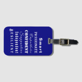 Die Qualitäten von Great Women Blue Gepäckanhänger (Vorderseite (Horizontal))