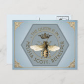 DIE QUEEN IST IN - Imker Apiary Queen Postkarte (Vorne/Hinten)